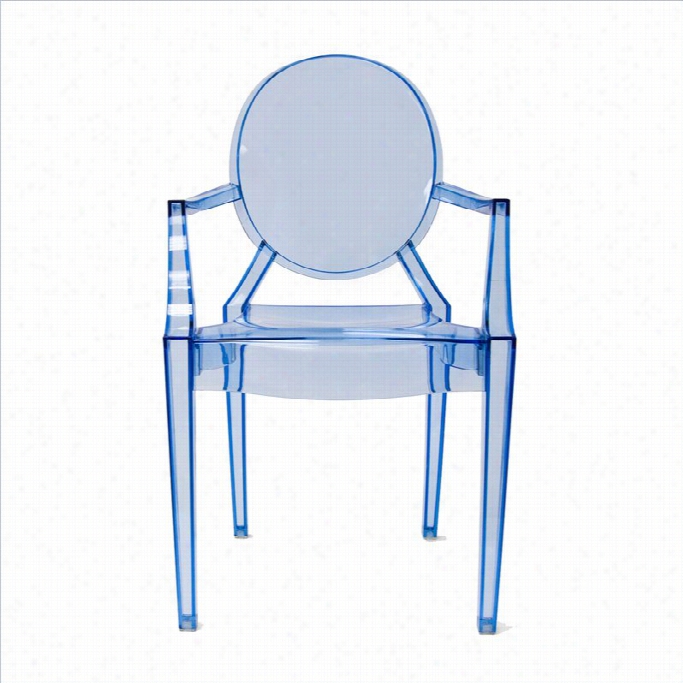 Aeon Furniture Specter Armdini Ng Chair In Translucent Bule (fix  Of 2)