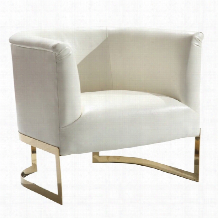 Armen Lving Elite Contemporary Accent Chair In White