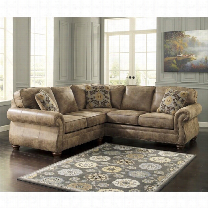 Ashley Larkinnhurst 2 Piece Right Sectional In Earth