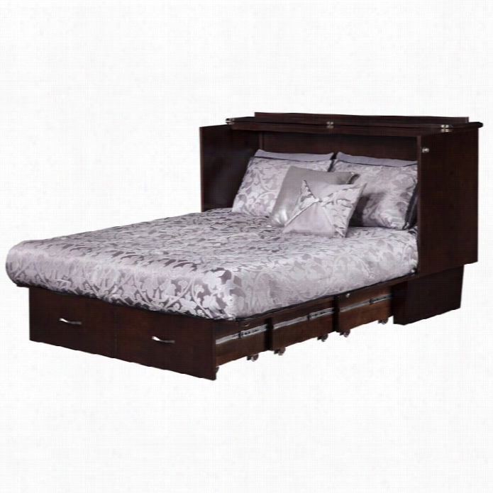 Atlantic Furniture Deerfield Queen Murrphy Bed Ch Est In Espresso