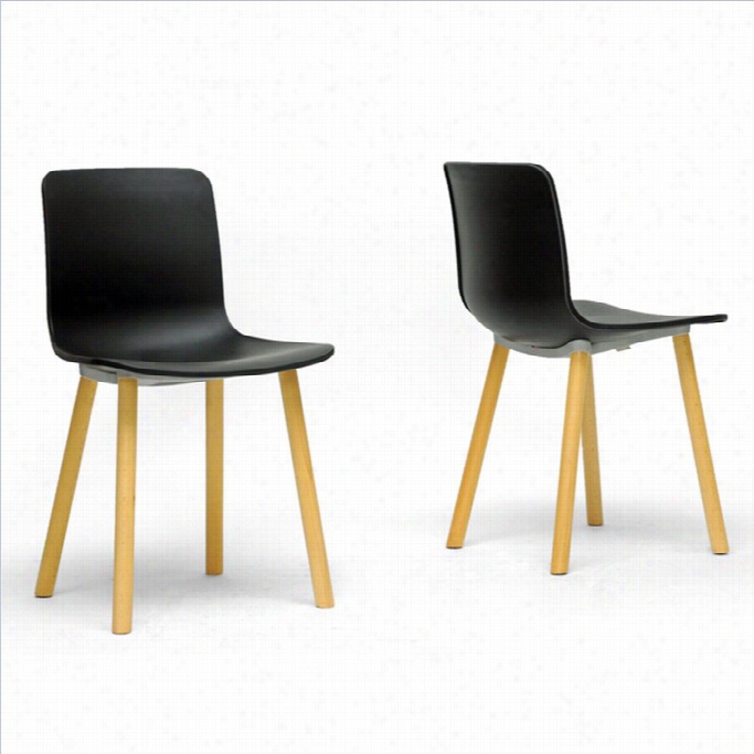 Baxton Studio Lyle Di Ning Chair In Black (set Of 2)