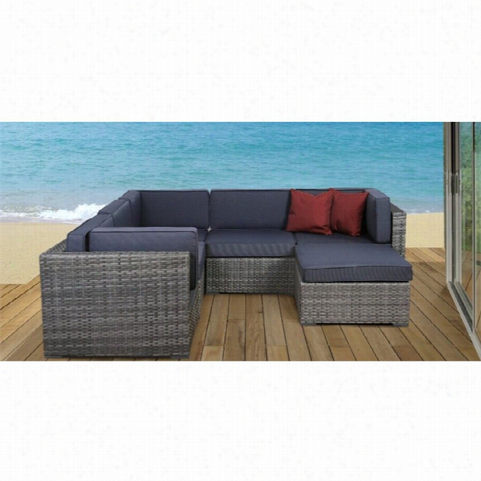 Bellagio 6 Pc Wicker Seating Set Upon Grey Ucshi Ons In Grey