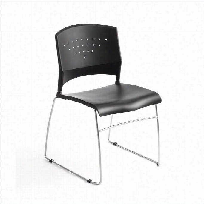 Boss Ofice Black Stacking Guest Stacking Chair