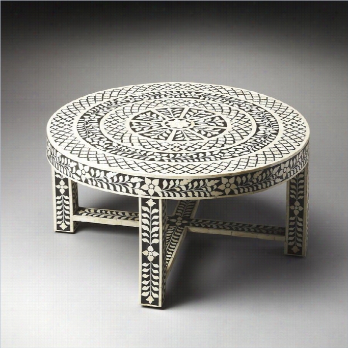 Butler Specialtty Amanda Black  Bone Inlay Cocktail Table