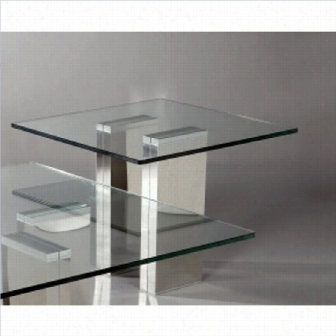 Chintaly Sabrina Lamp Table In Unsullied Steel