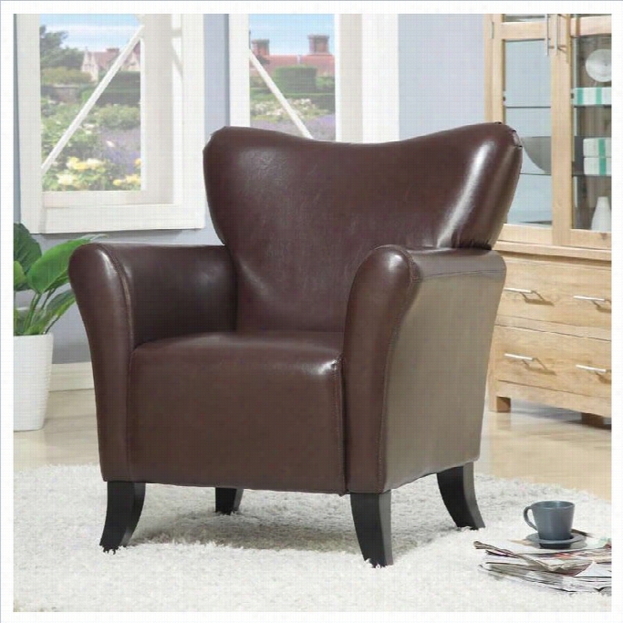 Coaster Accents Etaing Faux Leather Upholstered Chair In Brown