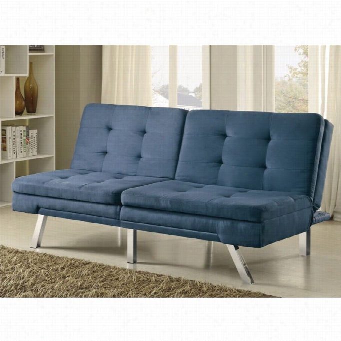 Coaster Contemporayr Split Back Sleeper Sofa In Blue