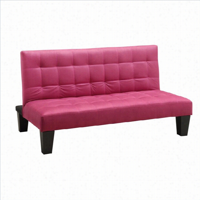 Dhp Ariana Microfiber Junior Convertible Sofa In Pink