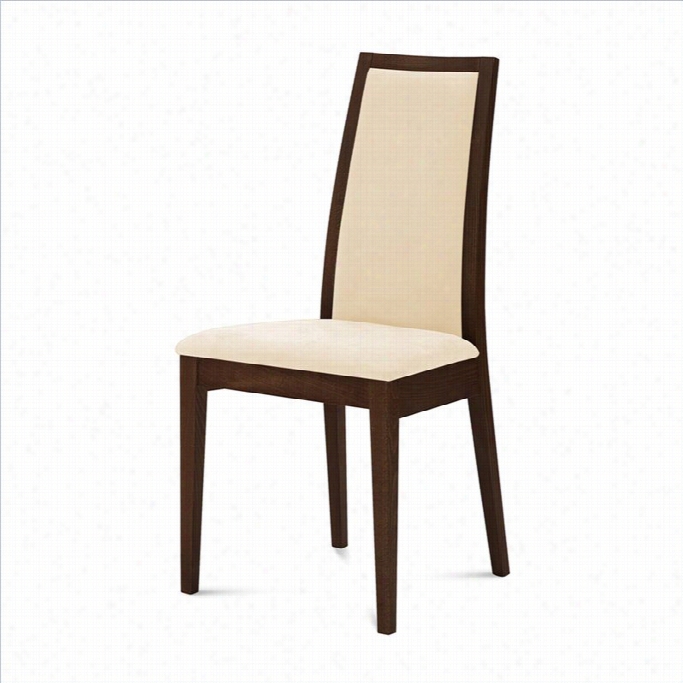 Domitalia Topic Dining Chair In Beige And Wenge Brown