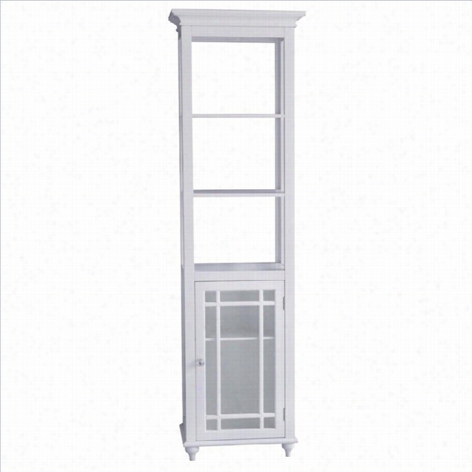 Elegant Homefashions Neal 62 1-door Linen Tower In Happy