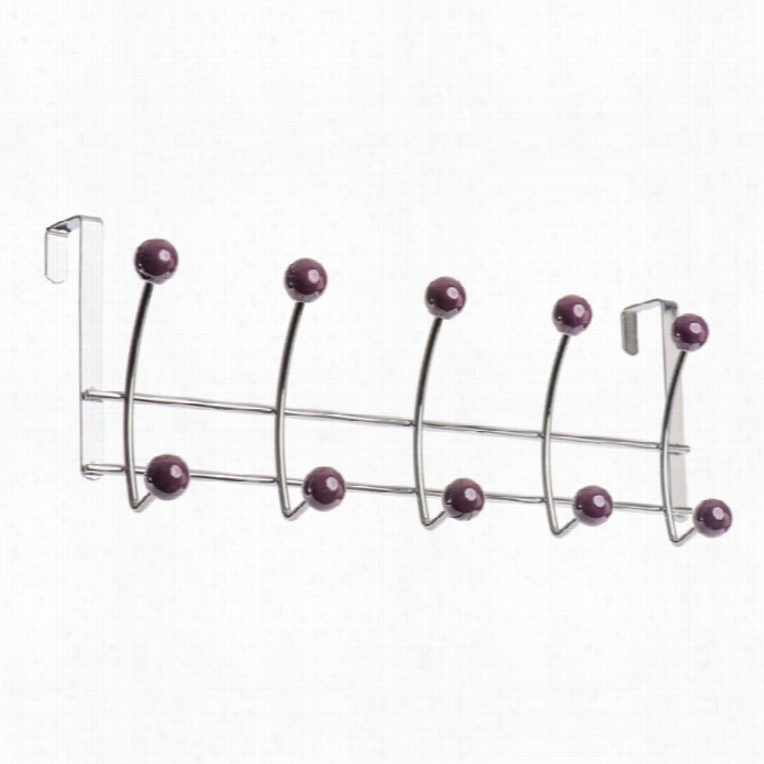 Elegant Home Fashions Over The Door Five Hook In Plum And Chrome