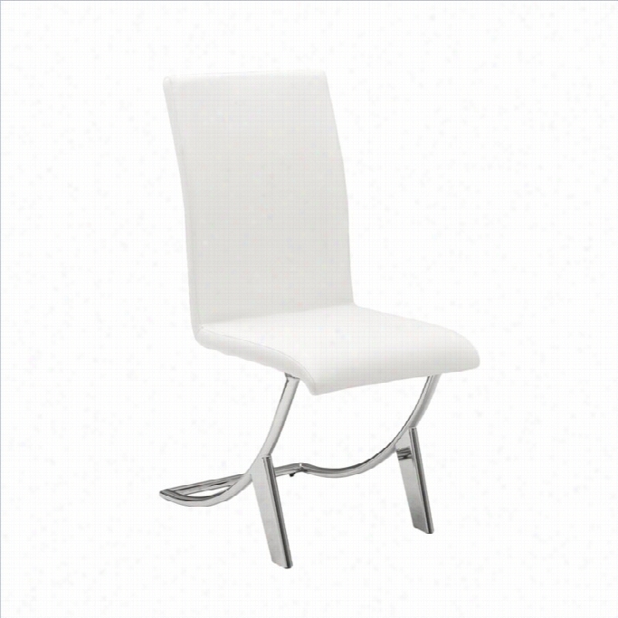 Eurostyle Cordelia Dining Chair Inn White/chorme