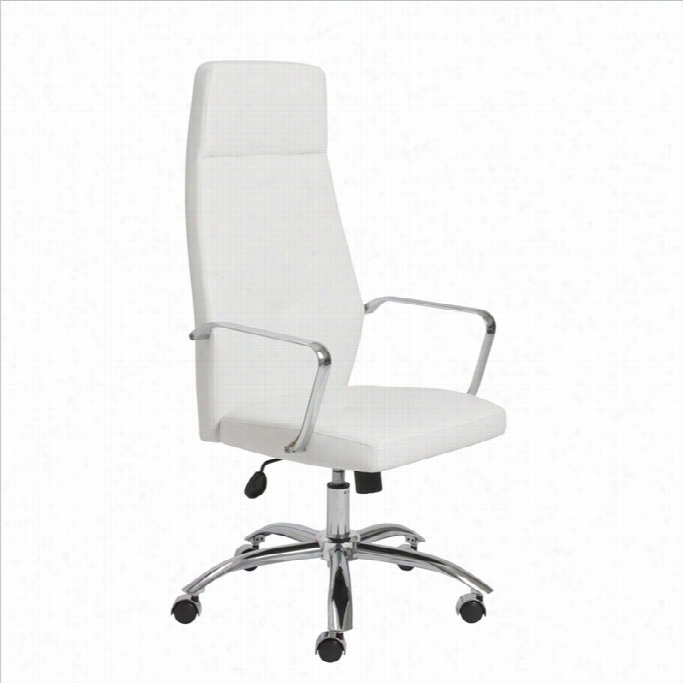 Eurostyle Napoleon Ihgh Back Ocfice Chair In White And Chrome