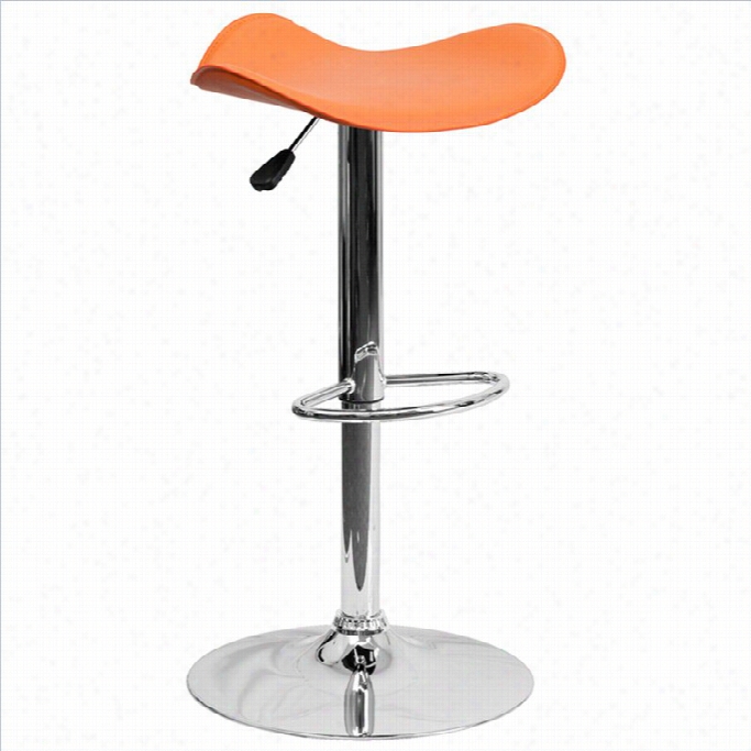 Flash Furniture 25 To 33 Contemporary Adjustable Bar Stool In Orange