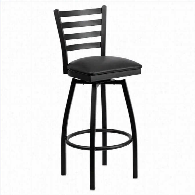 Flash Furniture Hercules 32 Swivel Metal Bar Stool In Black