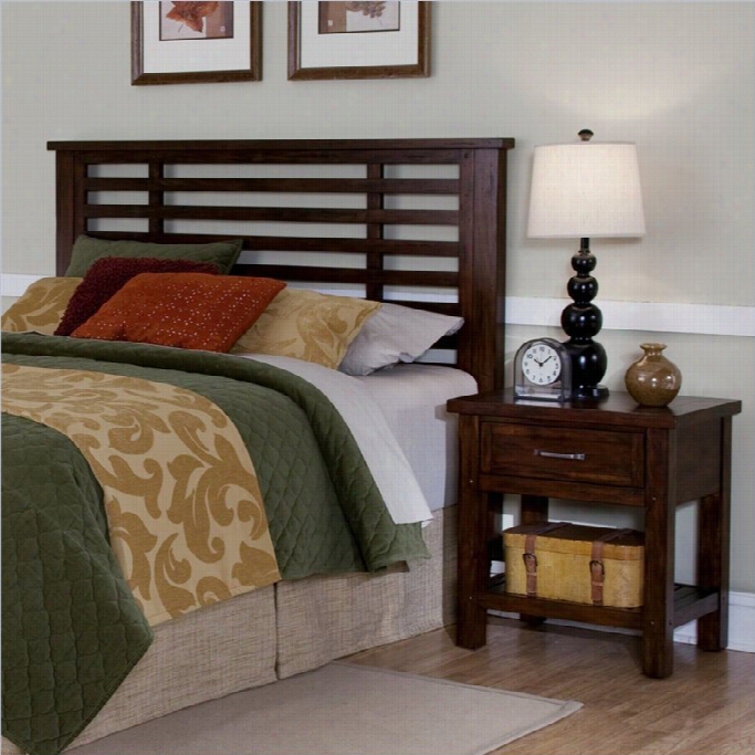 Home Styles Cabin Creek  Headboard And Night Stand In Chestnut Finish-queen - Full