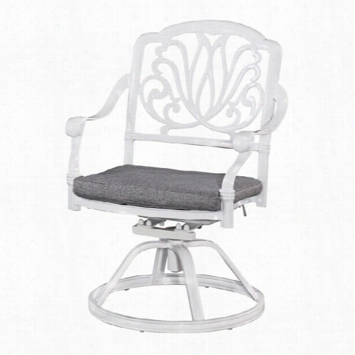 Home Styles  Floral Blossom Sqivel Chair In White