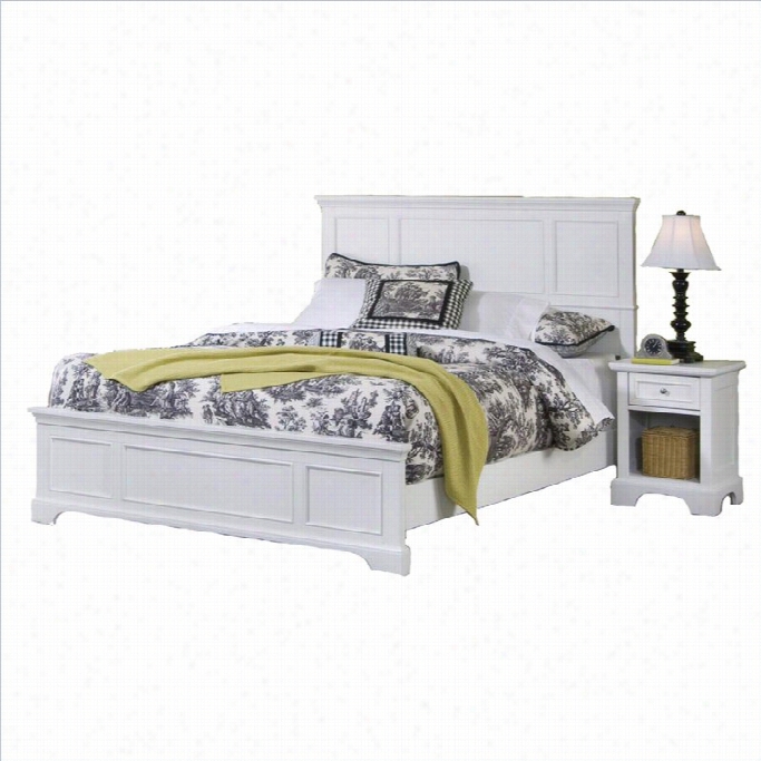 Home Styles Naples King 2 Piece Bedroom Set (bed With Night Stand) In Pale