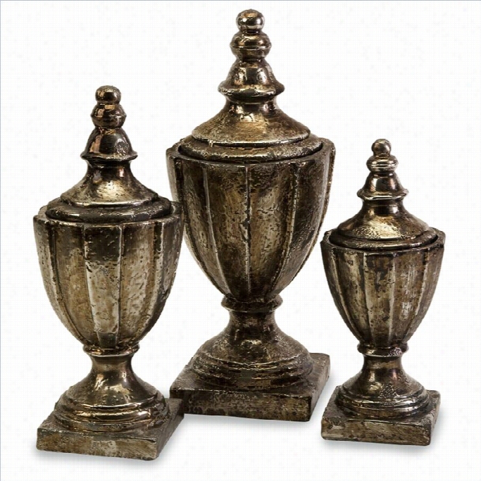 Imax Corporation Nevilel Lidded Vases (se Of 3)