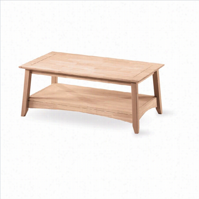 International Concepts Whitewood Bomba Rectangular Coffee Table