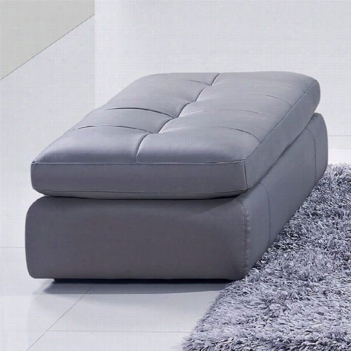 J&&m Furnitur E397 Leather Ottoma In Grey