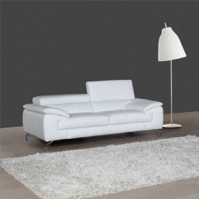 J&m Furniture A973 Leather Sofa In Wite