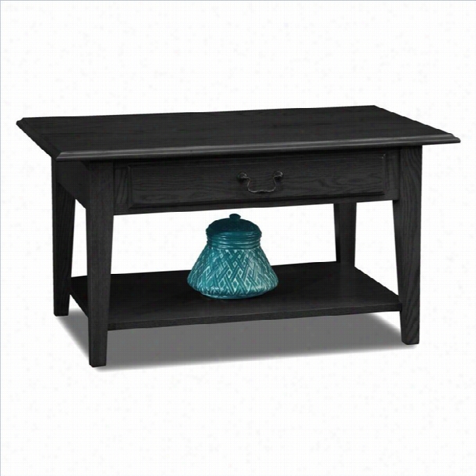 Leick Furniture Shaker Solid Wood Sttorage Coffee Table In Slate Black