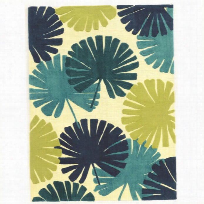 Linon Le Soleil 5' X 7' Hand Tufted Rugs In Blue And Green