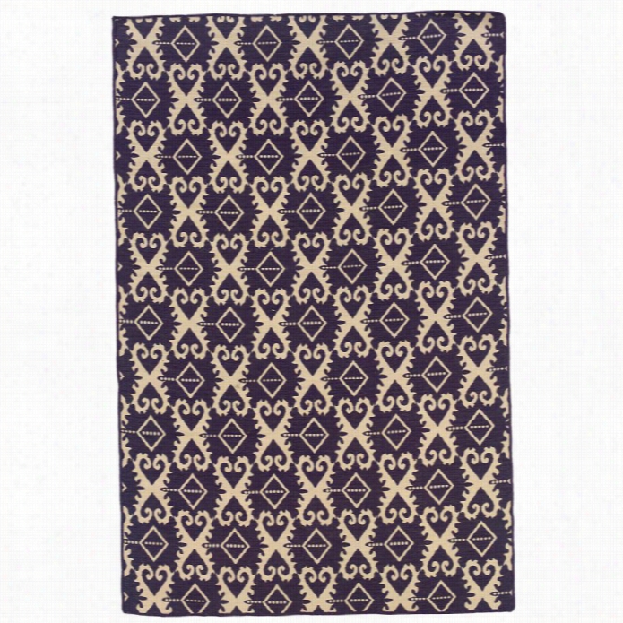 Linon Asponiki 5' X 8' Ikat Wool Rug In Purple