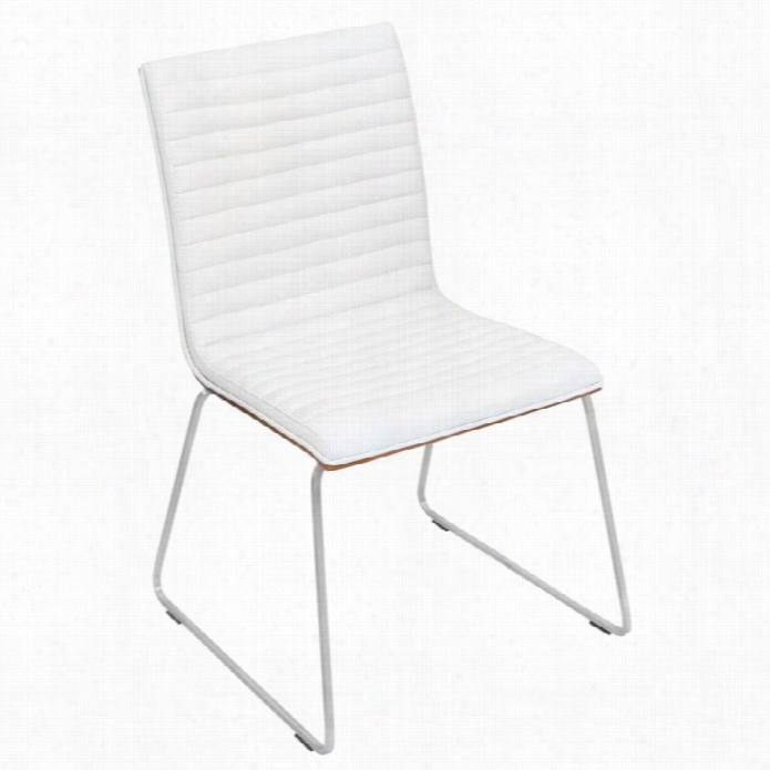 Lumisuorce Mara Dining Chair In White And Walnut
