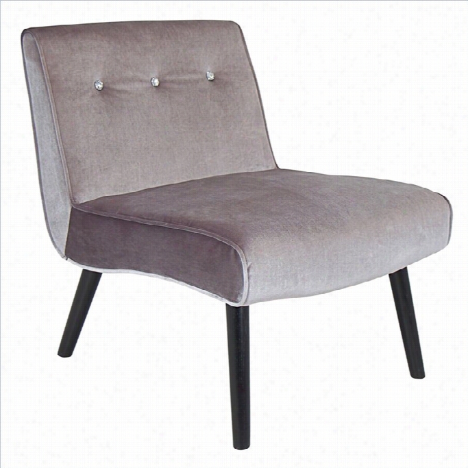 Lumisource Vintage Crush Velvet Tufted Intonation Swayback Chair In Gray