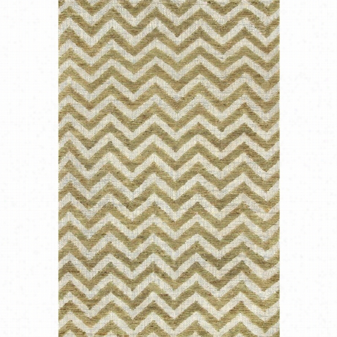 Nuloom 5' X 8' Hand Woven Jute Chevrron Ned Rug In Gr Een