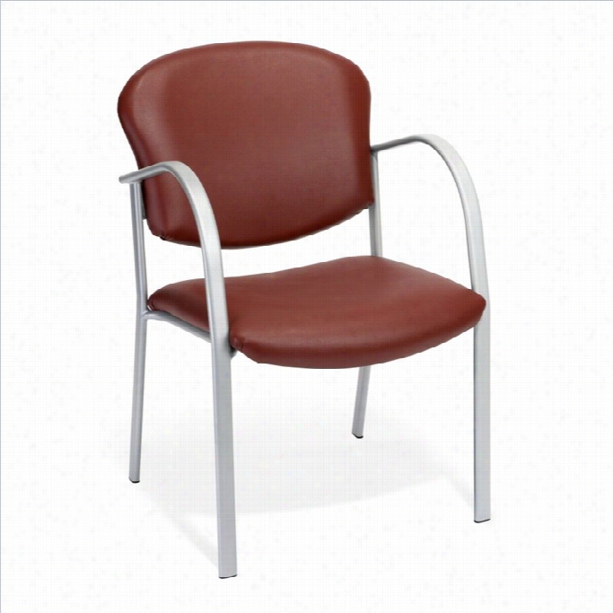 Ofm Dan Belle Series Anti-bactdrial Contract Reception Chair In Wine