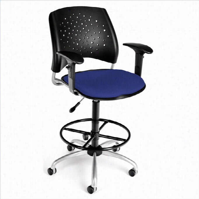 Ofm Star Swivel Drafting Chair In The Opinion Of Arms And Drafting Kit In Rooyal Blue