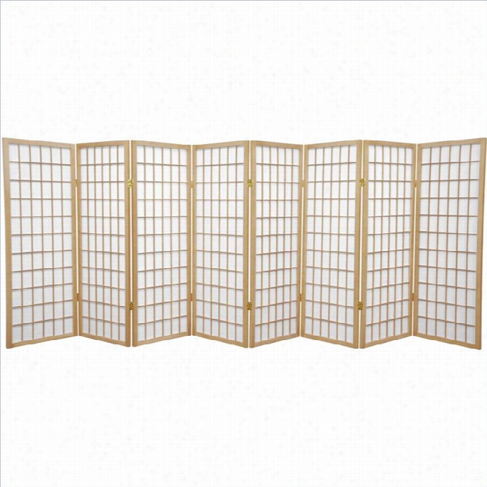 Orient Al Furniture 4 ' Tall Window 8 Pane Shoji Screen In Natural