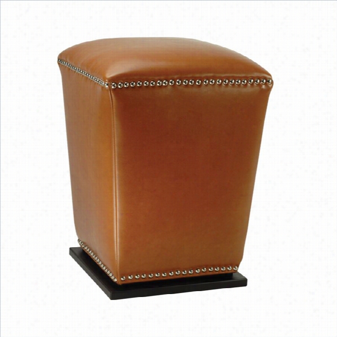 Safavieh James Beech Wood Leather Ottoman In Saddle (set Of 2)