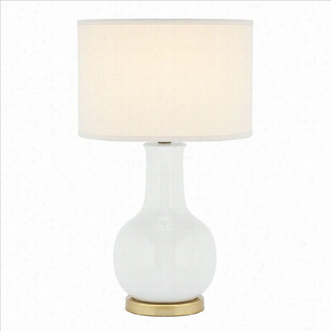 Safavieh Judy Ceramic  Lamp In White With White Shade