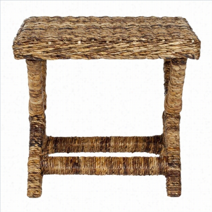 Safavieh Lordship Wicker And Woodden Bench In Natural