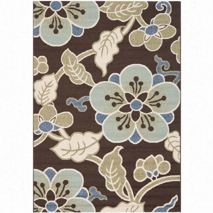 Safavieh Veranda Recgangle Rug In Chocolate / Aqua