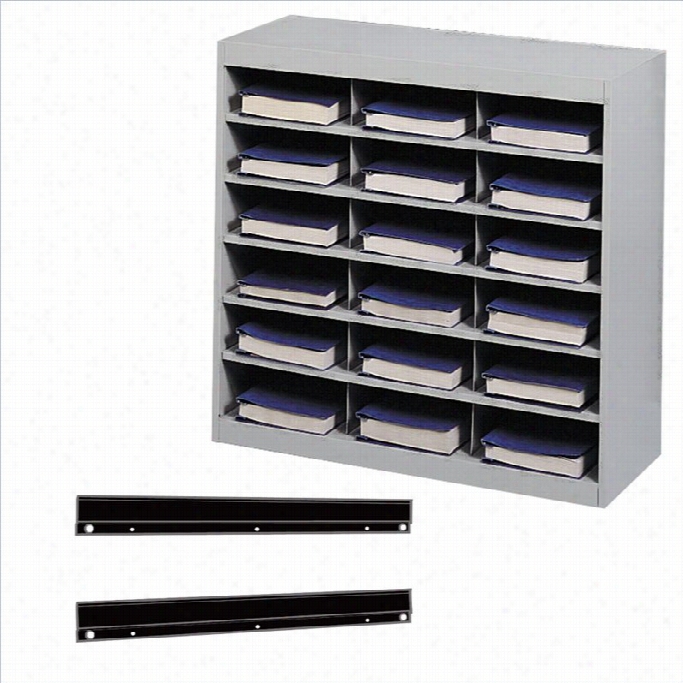 Safco E-z Stor Hardness Organizer 18 Compartments With Mount In Gray