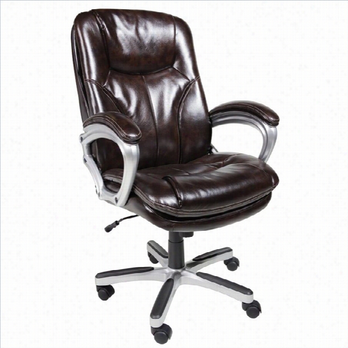 Serta Company Chair In Puresoft Brown Faux Leather