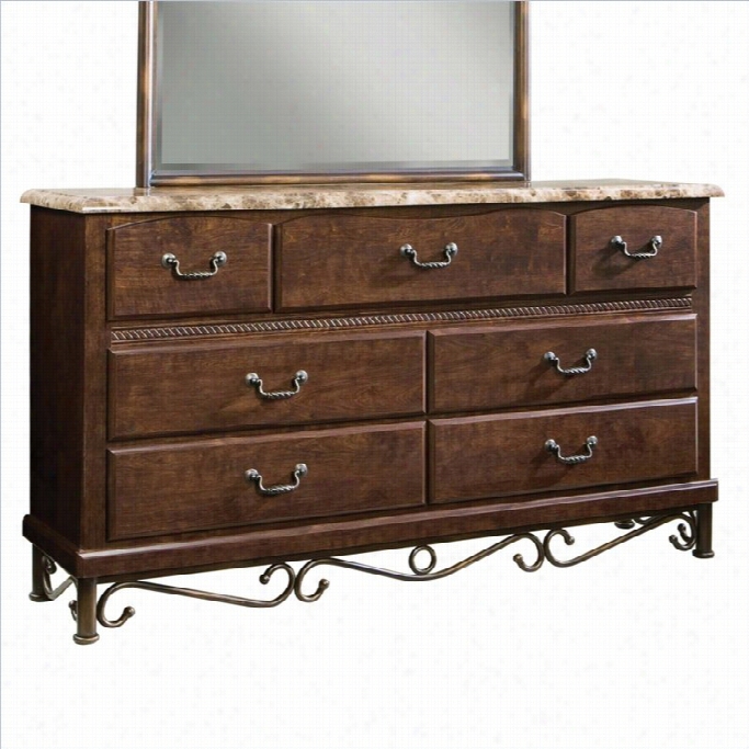 Standard Furniture Santa Cruz 7d Rawer Dresser In Cherry With Marbella Top