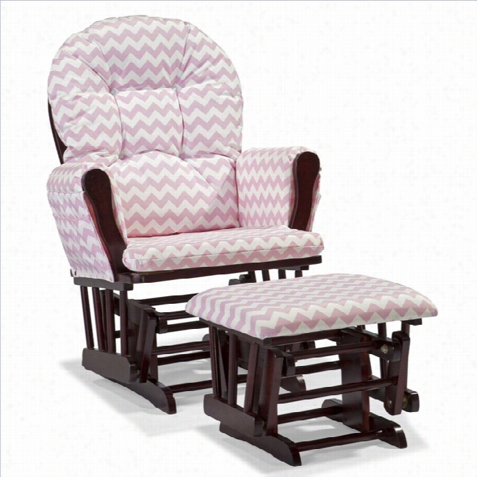 Stork Craft Hoop Custom Gl Ider And Ottoman In Cherry And Pink