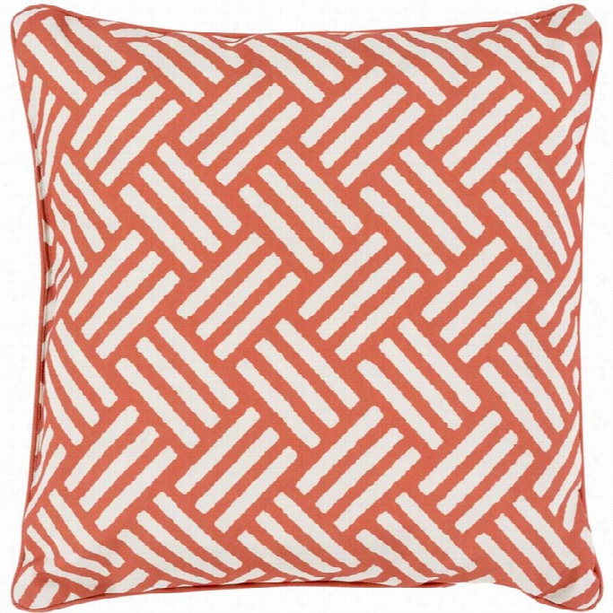Surya Basketweave Oly Fill 20 Square Pillow In Red