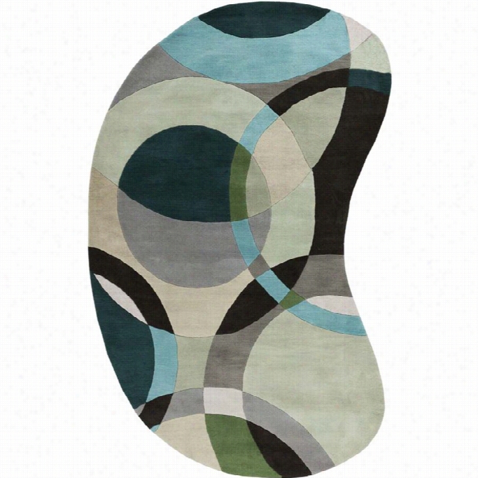 Suray Forum 6' X 9' Hand Tufted Wool  Rug In Gray And Green