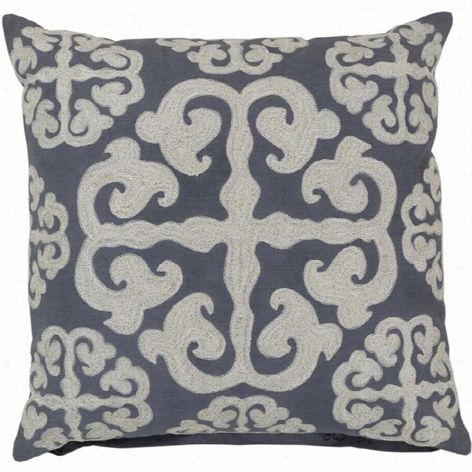 Surya Madrid Down Fill 18 Square Pillow In Gray