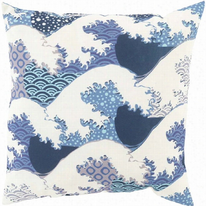 Surya Mizu Poly Fill 18 Square Pillow In Blue