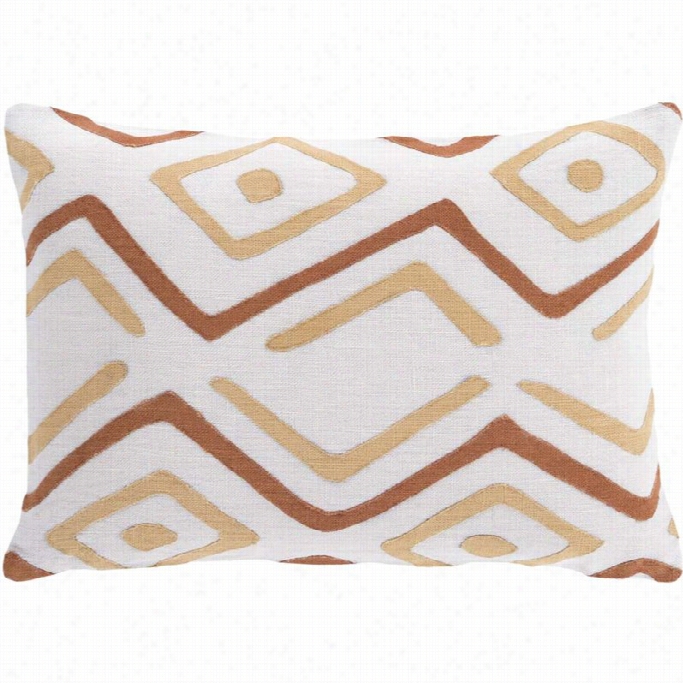 Surya Nairobi Down Flil 13 X 19  Pillow In Red  And Beige