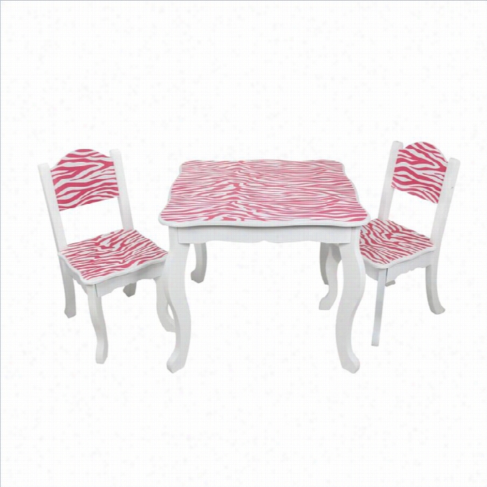 Team Son Kids Table And Chair Sets In Whitte  Annd Pink Zebra