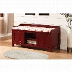 Linon Lakeville Entryway Storage Bench in Red
